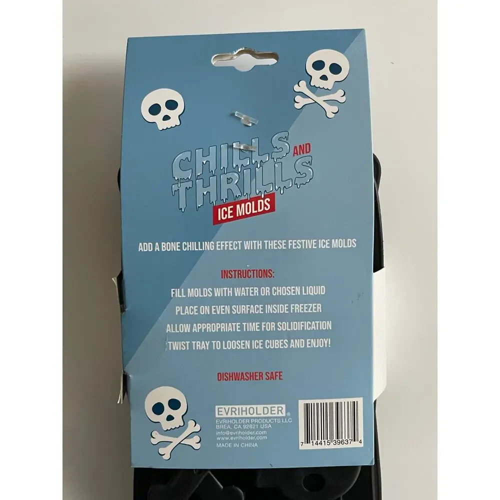 Skull And Crossbones set of 2 trays Ice Cube molds BPA free